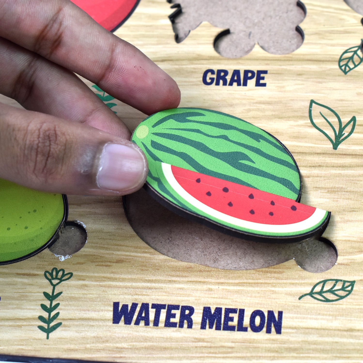 Wooden Fruits Puzzle Learning Educational Board (1 Set / 28?0 Cm)