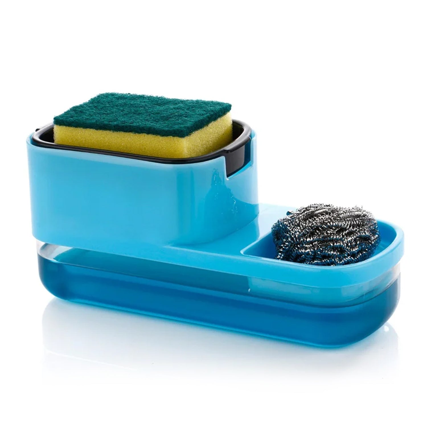 Modern 2-in-1 Dish Soap Dispenser & Sponge Caddy for Kitchen Countertop