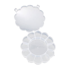 KikiKart Clear Round Multi-Compartment Organizer Box for Crafts & Jewelry