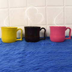 Customize Premium Plastic Coffee / Tea Cups / Mug with Handle (1 Pc / Loose / Mix Color)