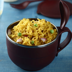 Noodles & Soup Bowl with Spoon and fork Handle Spoon Holder, Stainless Steel Bowl and Spoon Set, Stainless Steel Storage