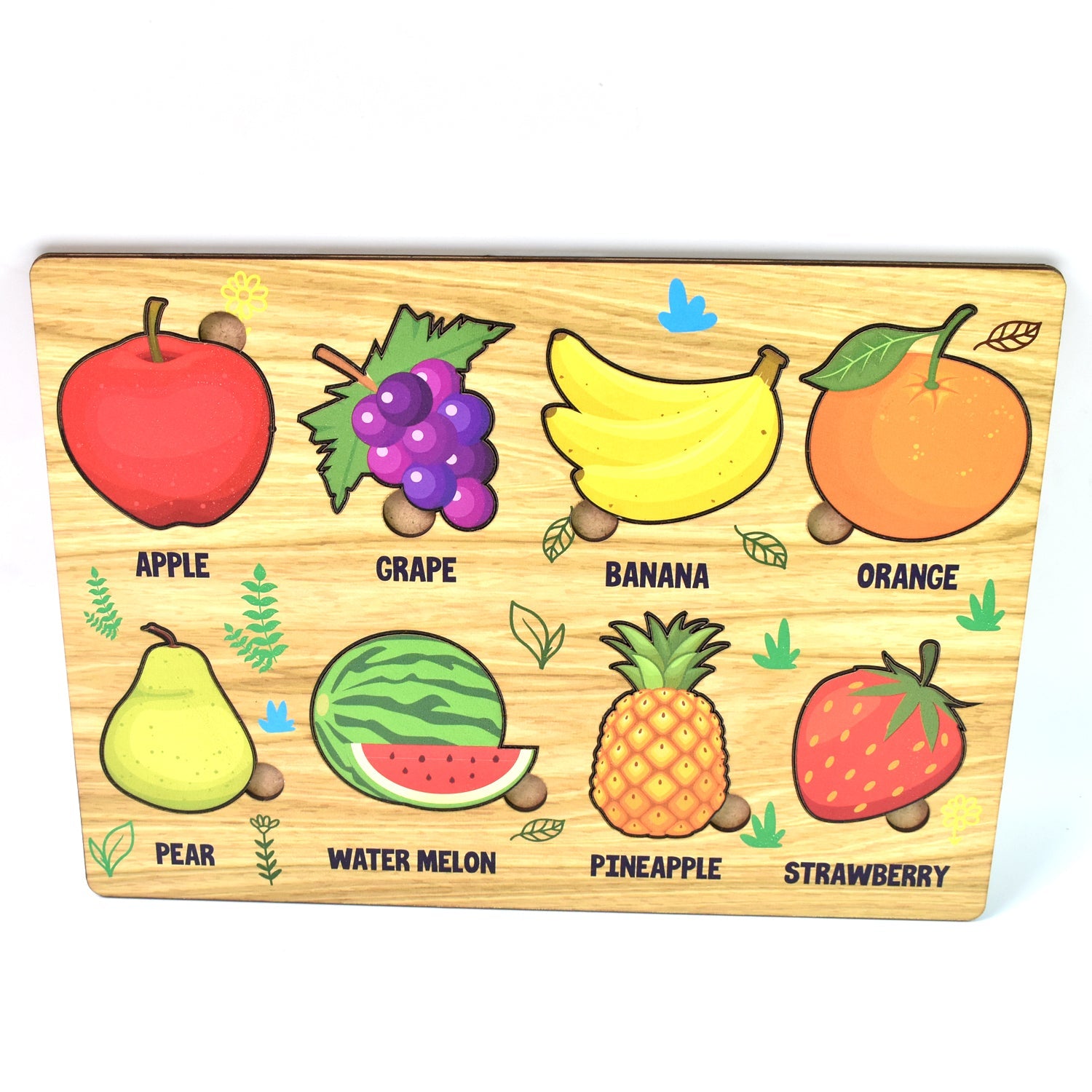 Wooden Fruits Puzzle Learning Educational Board (1 Set / 28?0 Cm)