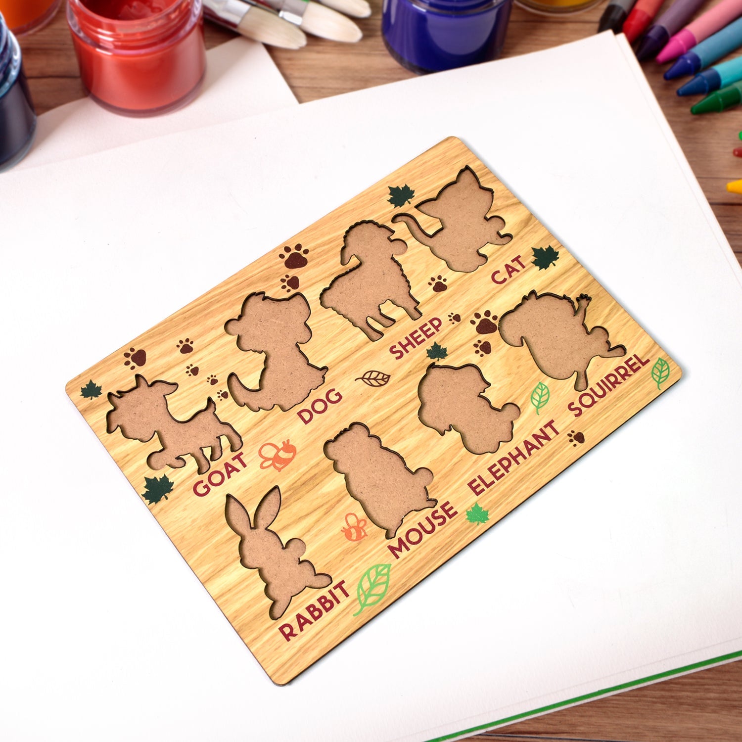 Wooden Animal Puzzle Learning Educational Board (1 Set / 28?0 Cm)