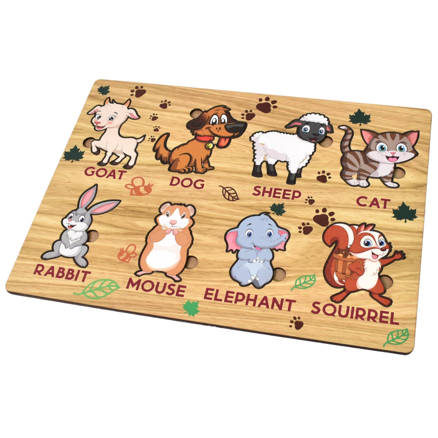 Wooden Animal Puzzle Learning Educational Board (1 Set / 28?0 Cm)