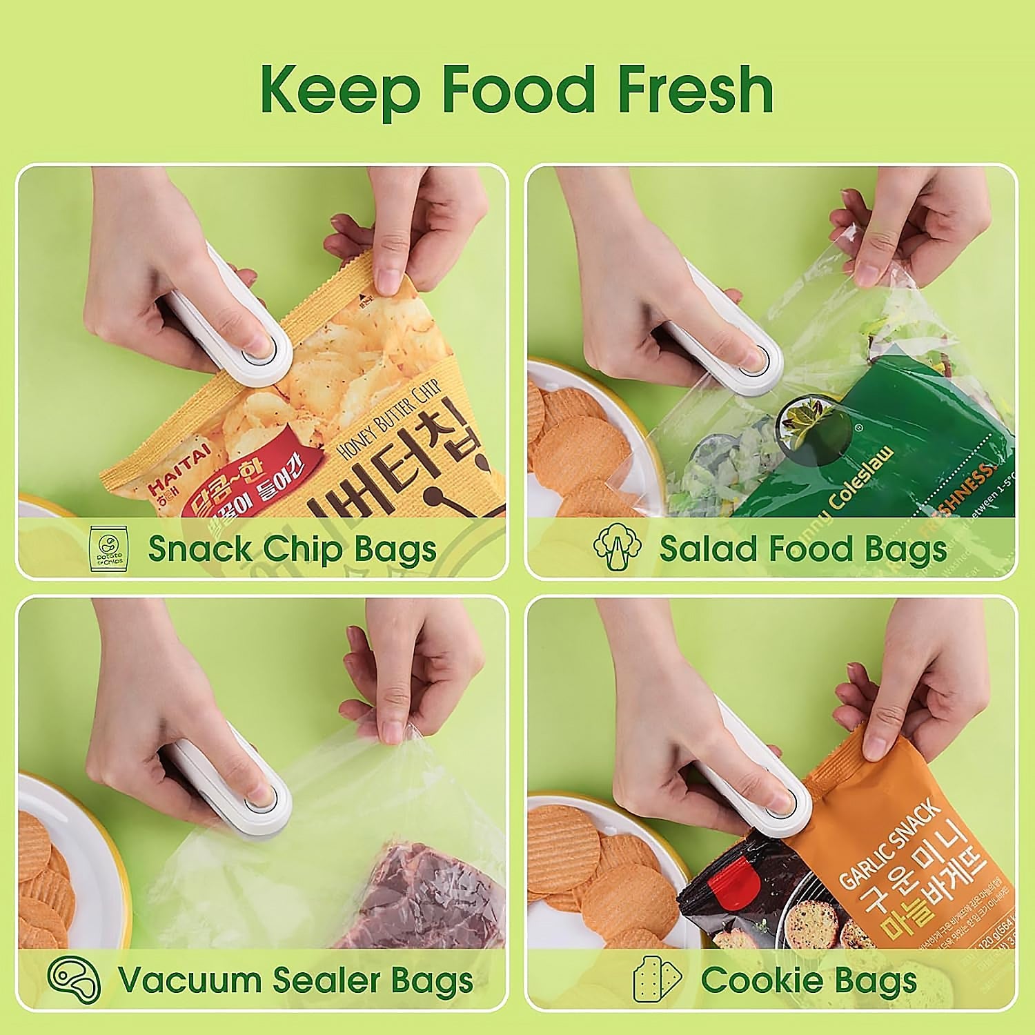 KikiKart SmartSeal 2-in-1 Portable USB Bag Sealer & Cutter