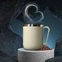 Customize Ganesh Premium Stainless Steel Coffee Mug with heat resistant mug lid. Approx 400Ml mug.