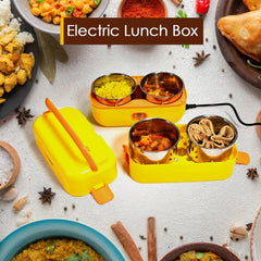 Customize 2Layer Electric Lunch Box for Office, Portable Lunch Warmer with Removable 4 Stainless Steel Container.