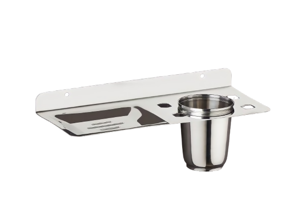 STAINLESS STEEL 134 SOAP DISH WITH TUMBLER HOLDER