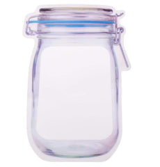 Reusable Airtight Seal Plastic Food Storage Mason Jar Zipper (1000ml)