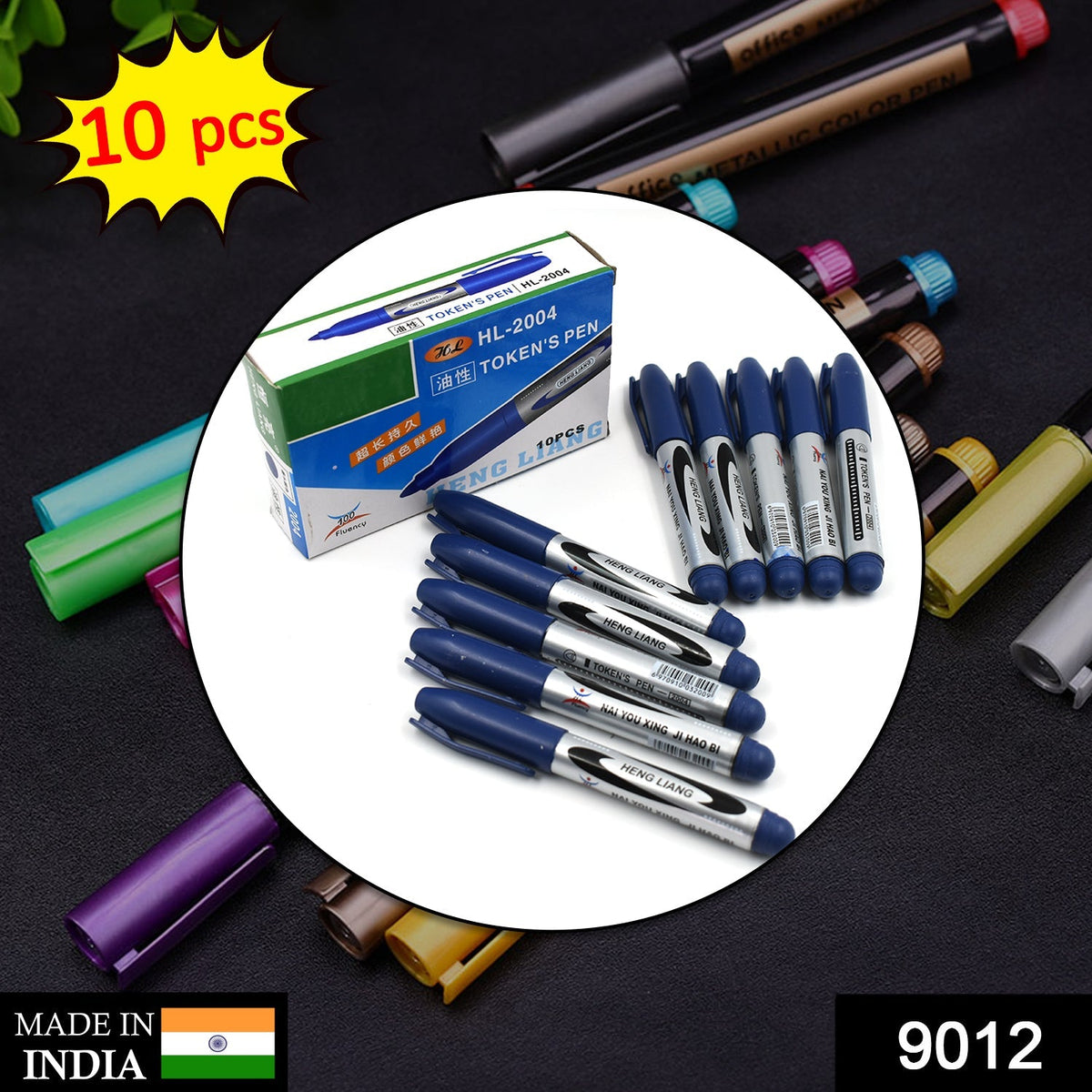 10Pc Permanent Blue Marker and pen used in studies
