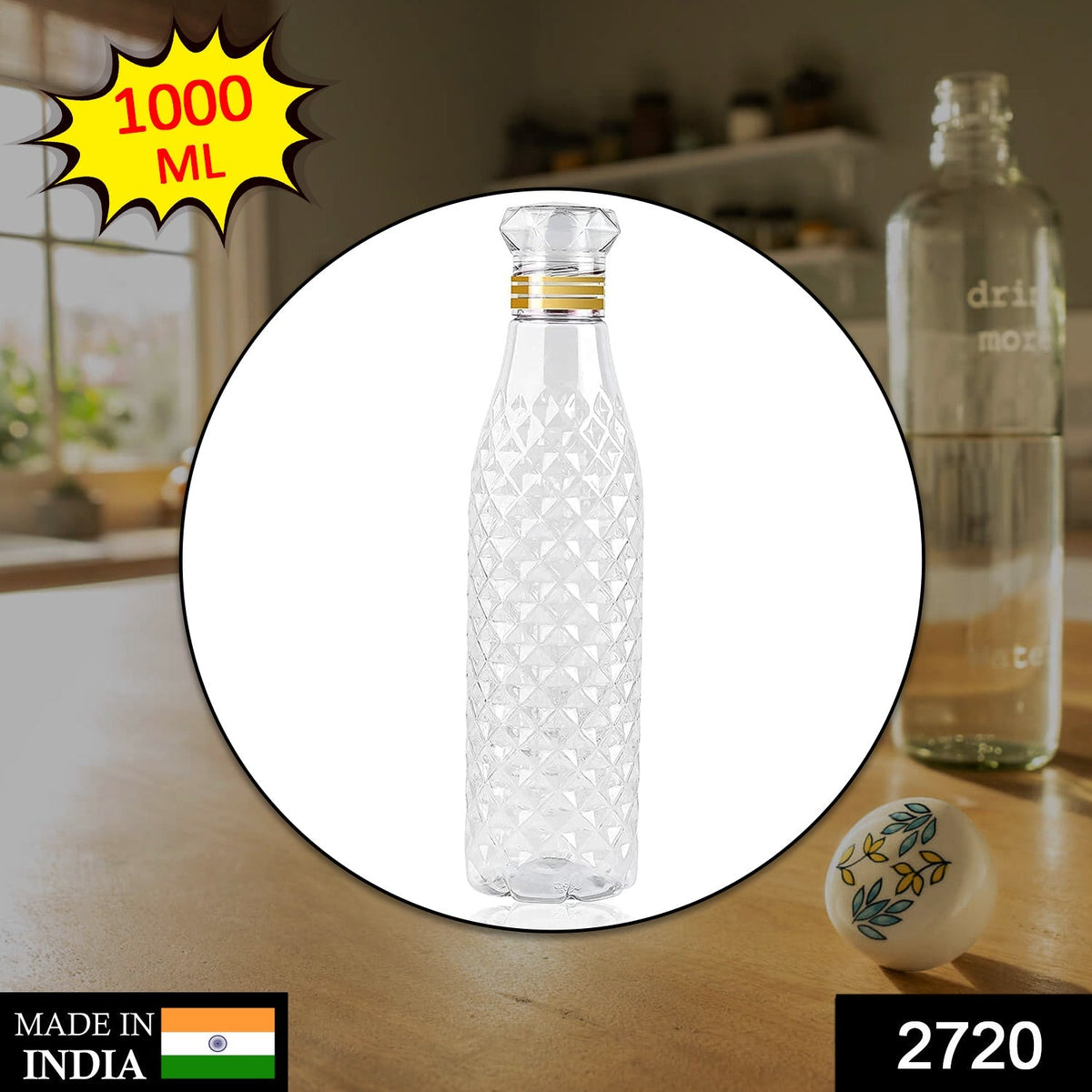 Dimond Cut Water Bottle used by kids, children’s and even adults for storing and drinking water throughout travelling to different-different places and all.