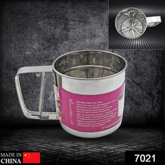 Stainless Steel Flour Sifter – Handheld Baking Sieve with Measuring Scale