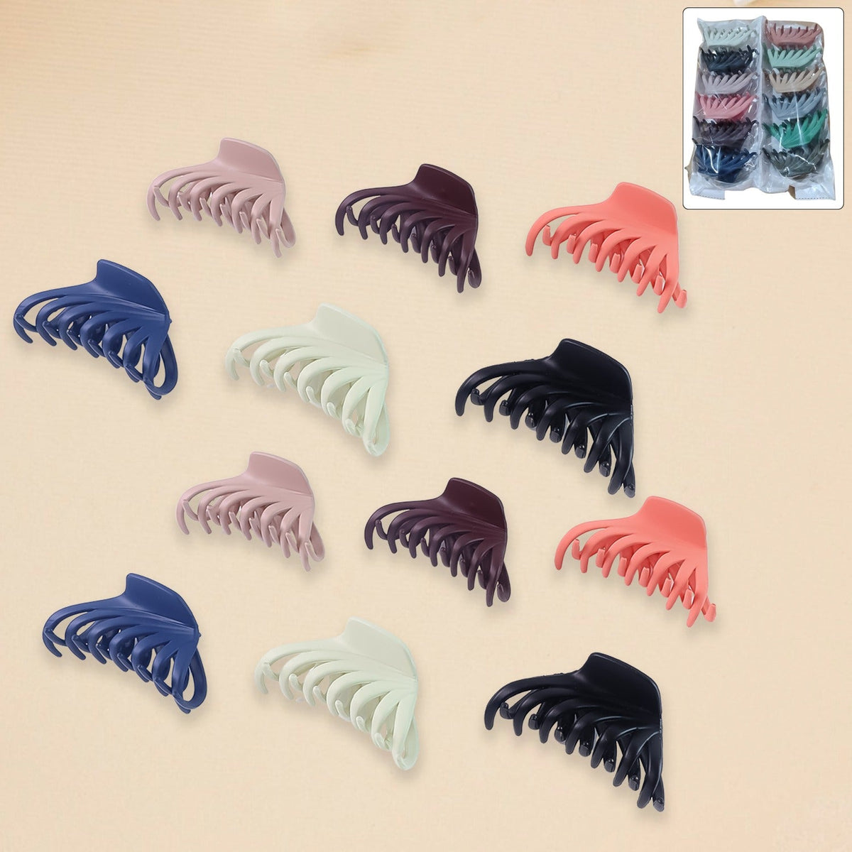 Hair Claw Clips Set for Women & Girls (Mix Design,  Multicolor & 12 Pc)