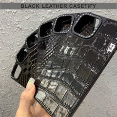 Black Leather Casetify Case Case For Realme C25Y