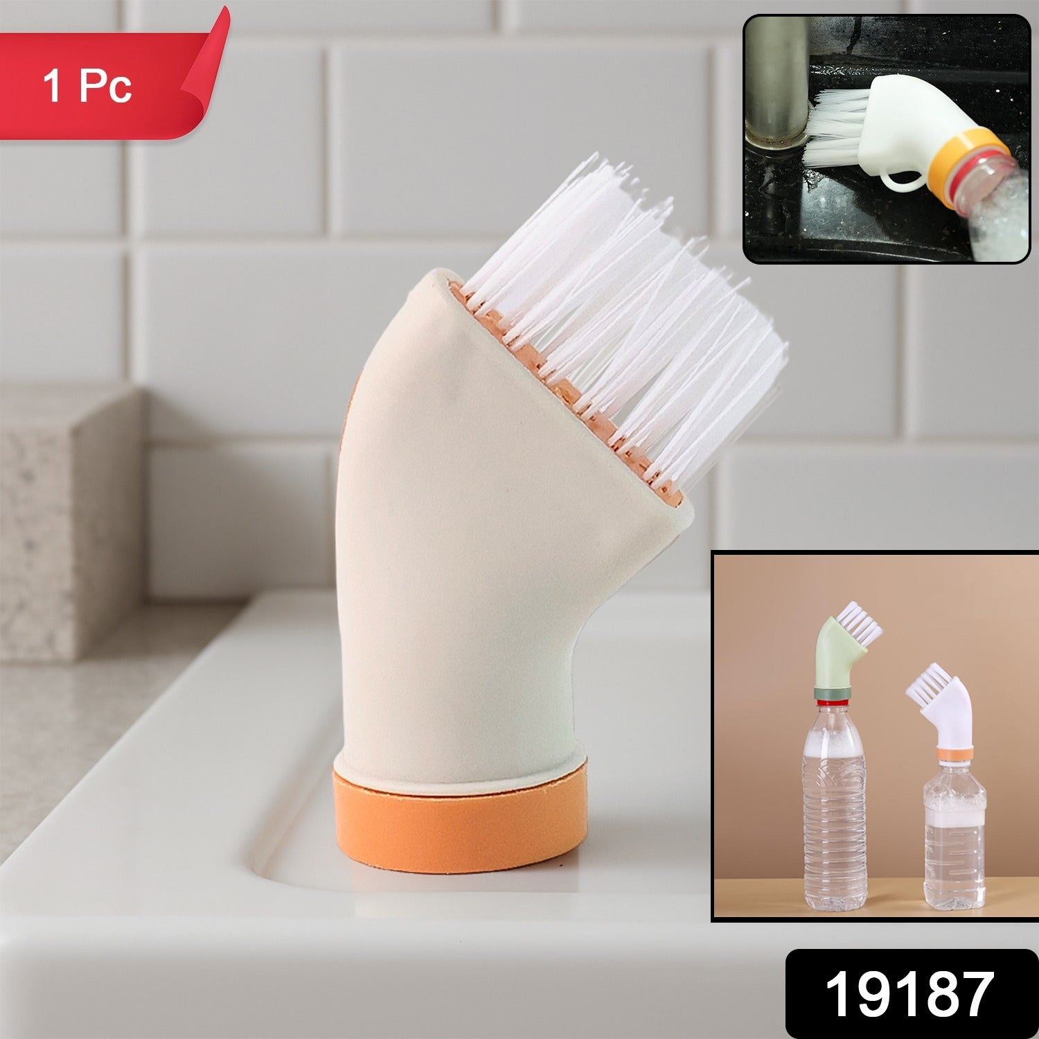 Smart Bottle-Attachable Deep Cleaning Brush for Kitchen & Bath