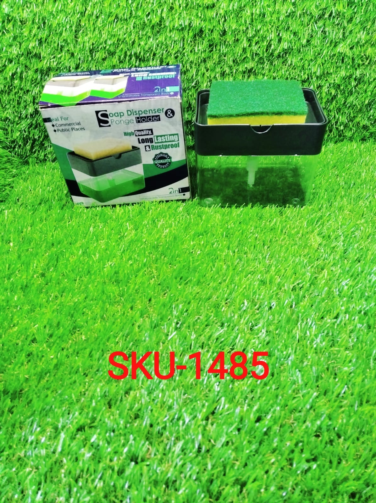 Liquid Soap Dispenser on Countertop with Sponge Holder For Pet