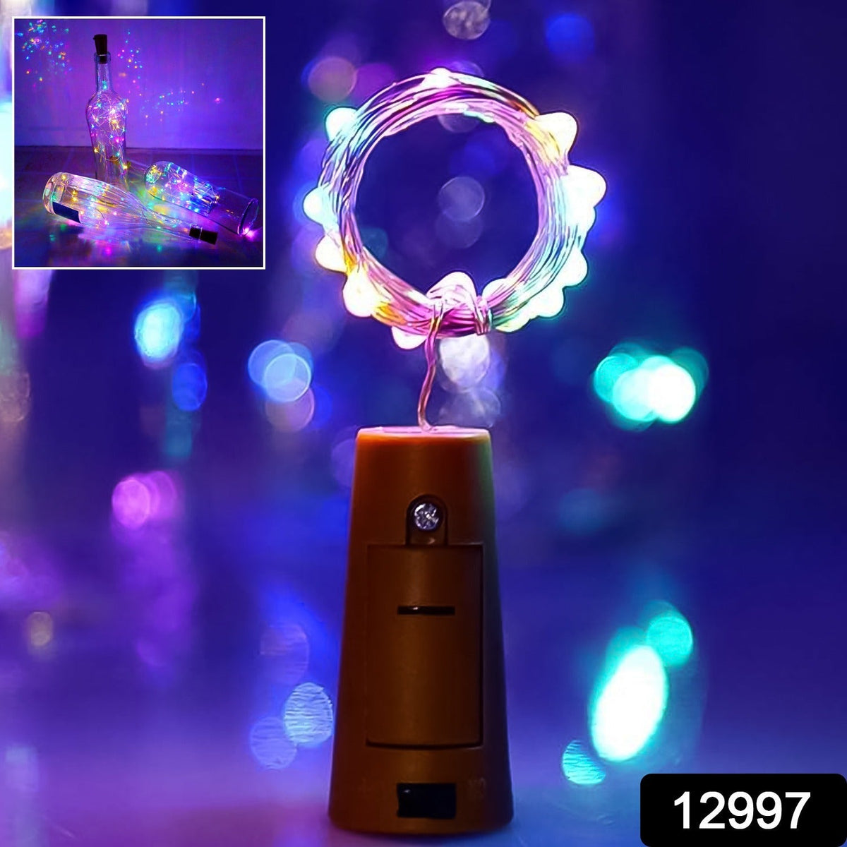 Wine Bottle Cork LED String Light, 2M Cable Multicolor, Battery Operated (1 Pc)