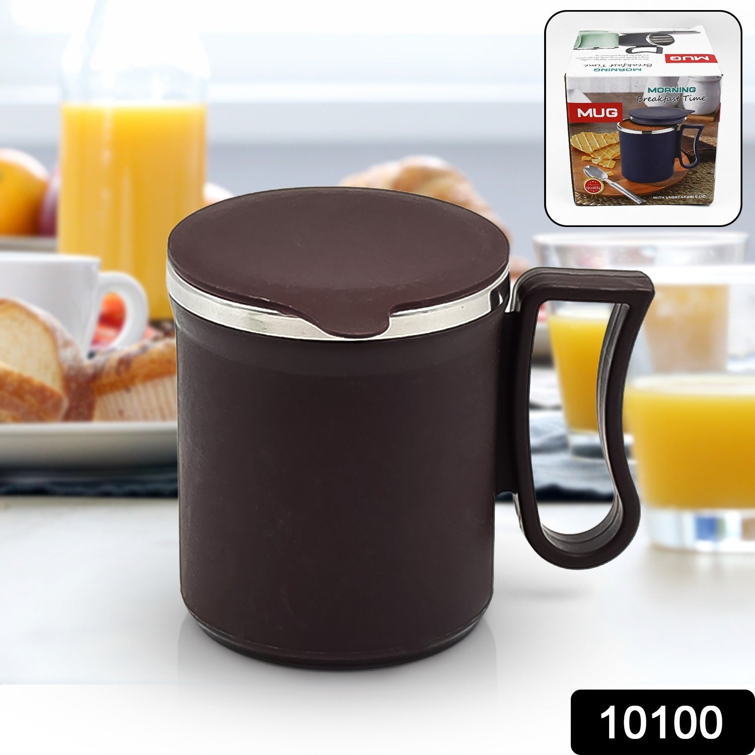 Customize Coffee Mug with Lid and Handle-Plastic Covered Stainless Steel Mug (Random Color, Approx 200 ML)