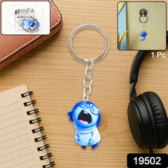 Charming Blue Girl Cartoon Keychain & Bag Charm for Kids