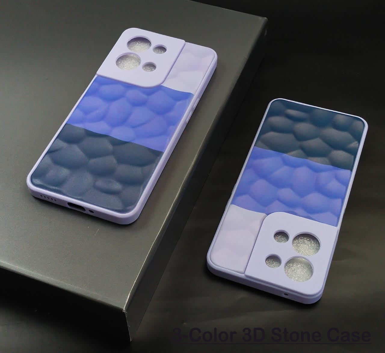 3-Colour 3D Stone Case Case For Oppo F21 Pro 4G