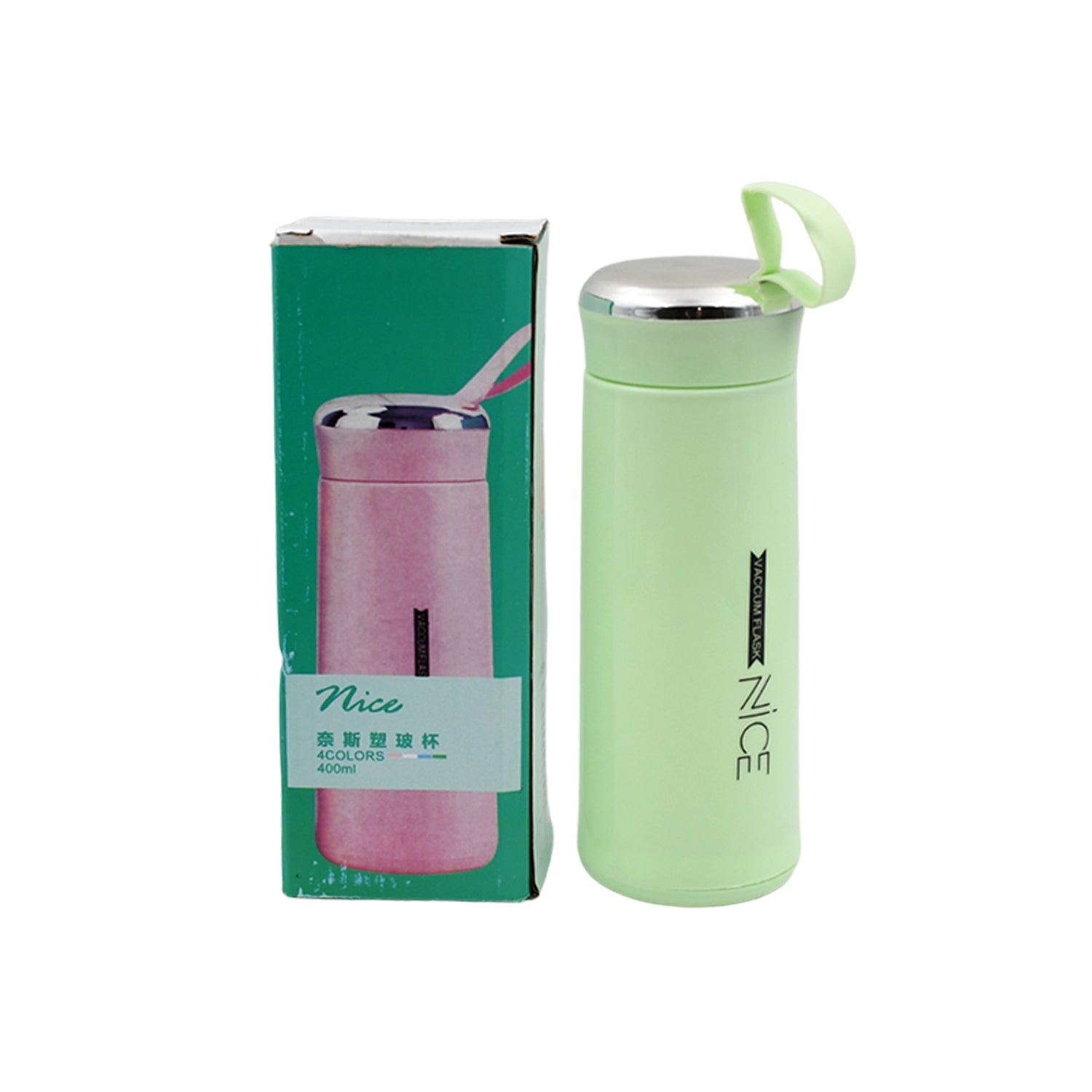 outdoor sport water bottle 400ml leak proof BPA-free for travel cold and hot water glass water bottle with daily water intake for gym and children, Nice Bottle (1 pc)