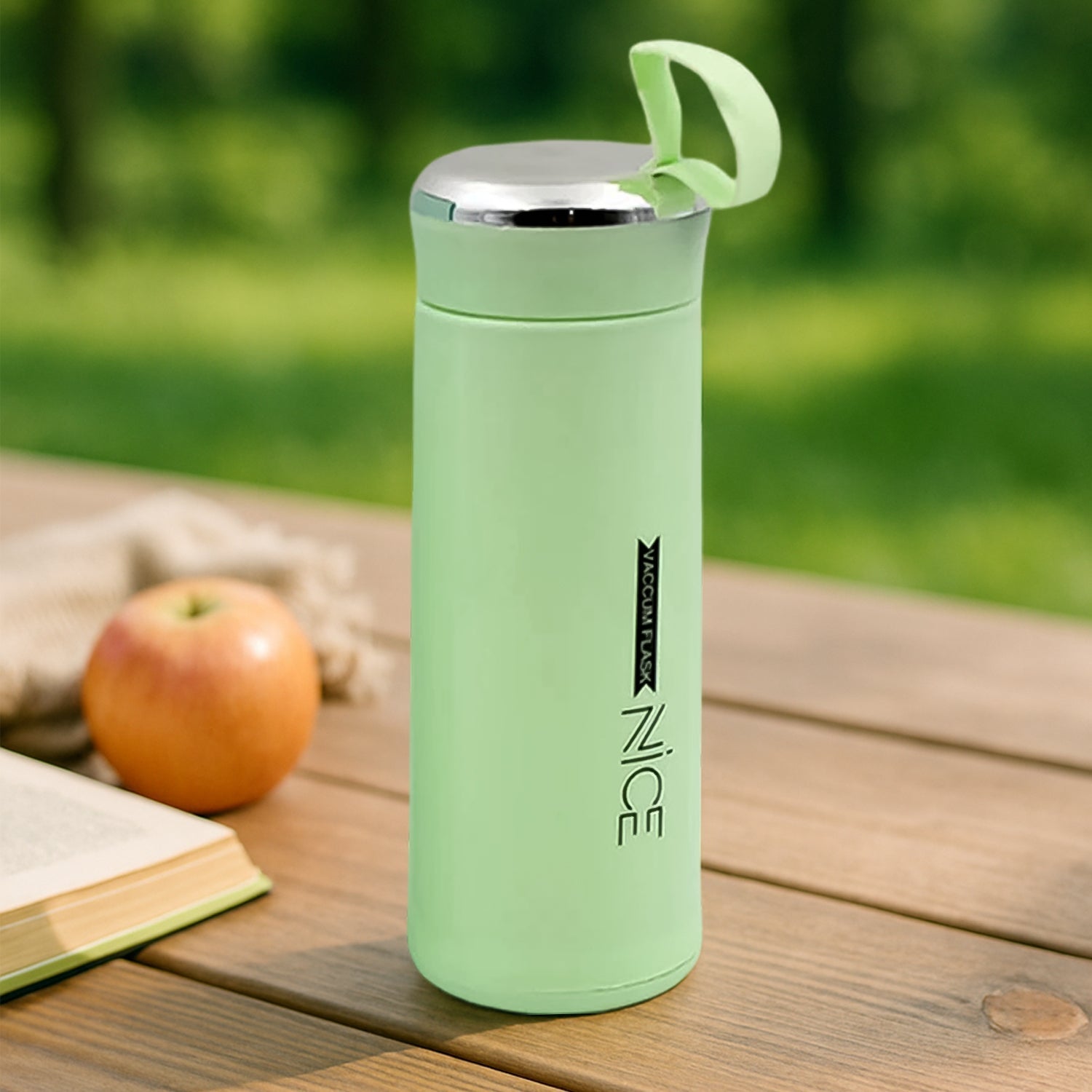 Customize / personalized outdoor sport water bottle 400ml leak proof BPA-free for travel cold and hot water glass water bottle with daily water intake for gym and children, Nice Bottle (1 pc)