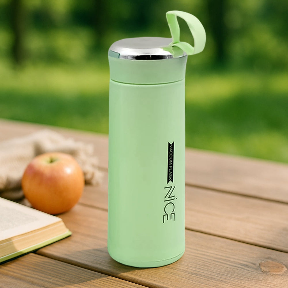 Customize / personalized outdoor sport water bottle 400ml leak proof BPA-free for travel cold and hot water glass water bottle with daily water intake for gym and children, Nice Bottle (1 pc)