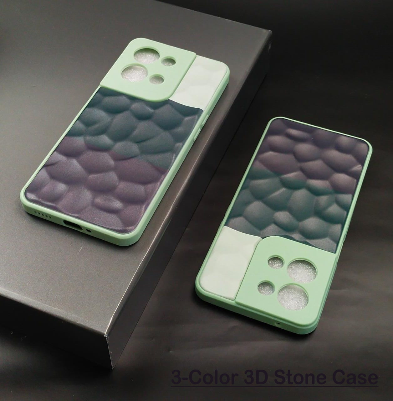 3-Colour 3D Stone Case Case For Oppo Reno 7
