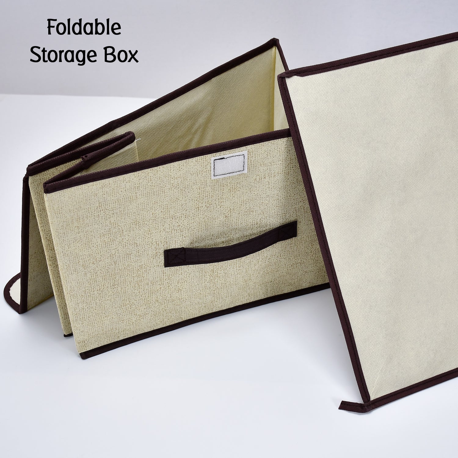 Foldable Cotton Linen Storage Box – Multi-Room Organizer with Lid & Handles