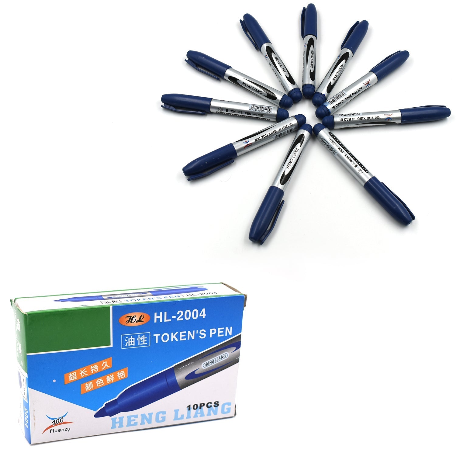 10Pc Permanent Blue Marker and pen used in studies