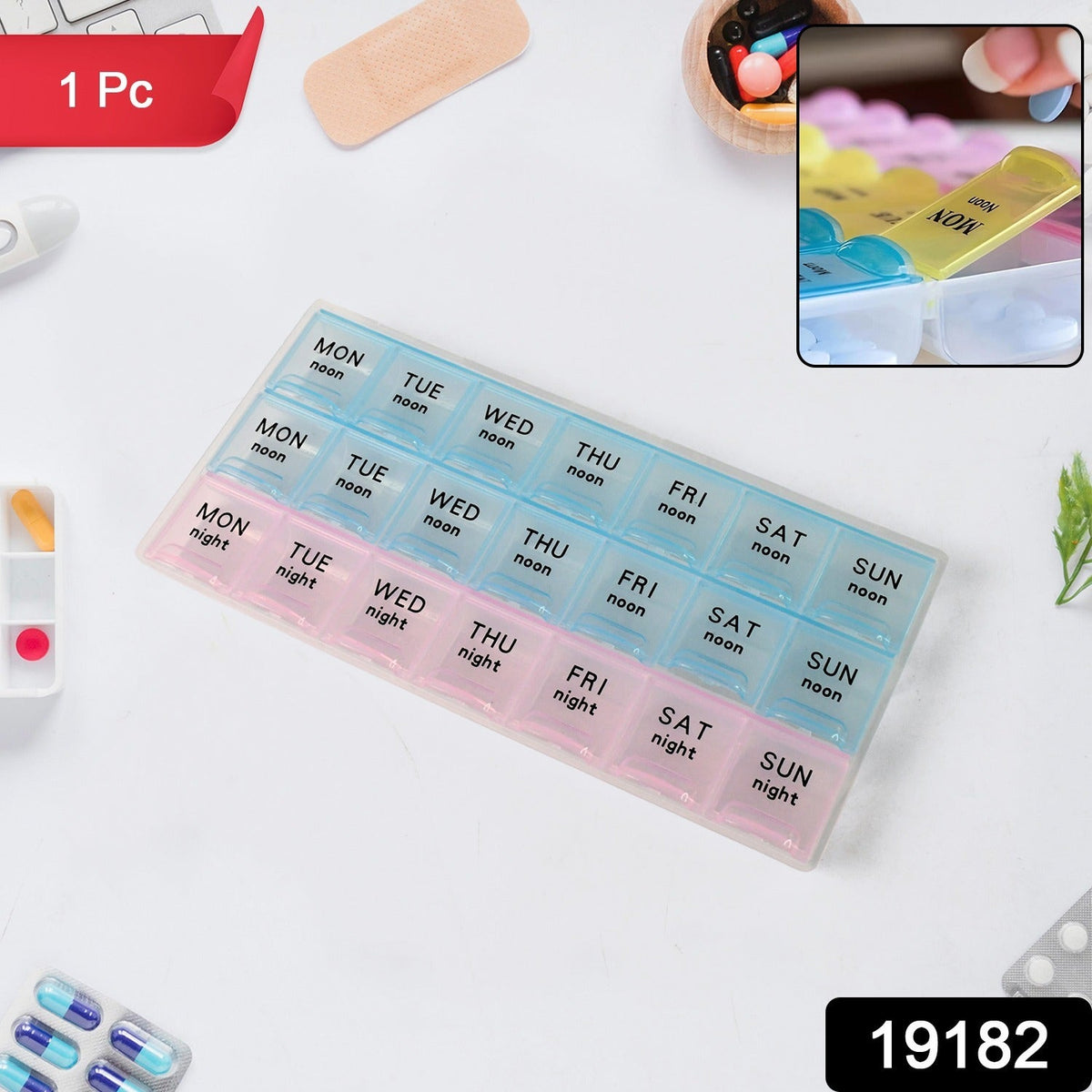 Effortless Weekly Pill Organizer | 21-Compartment AM/PM Medicine Dispenser