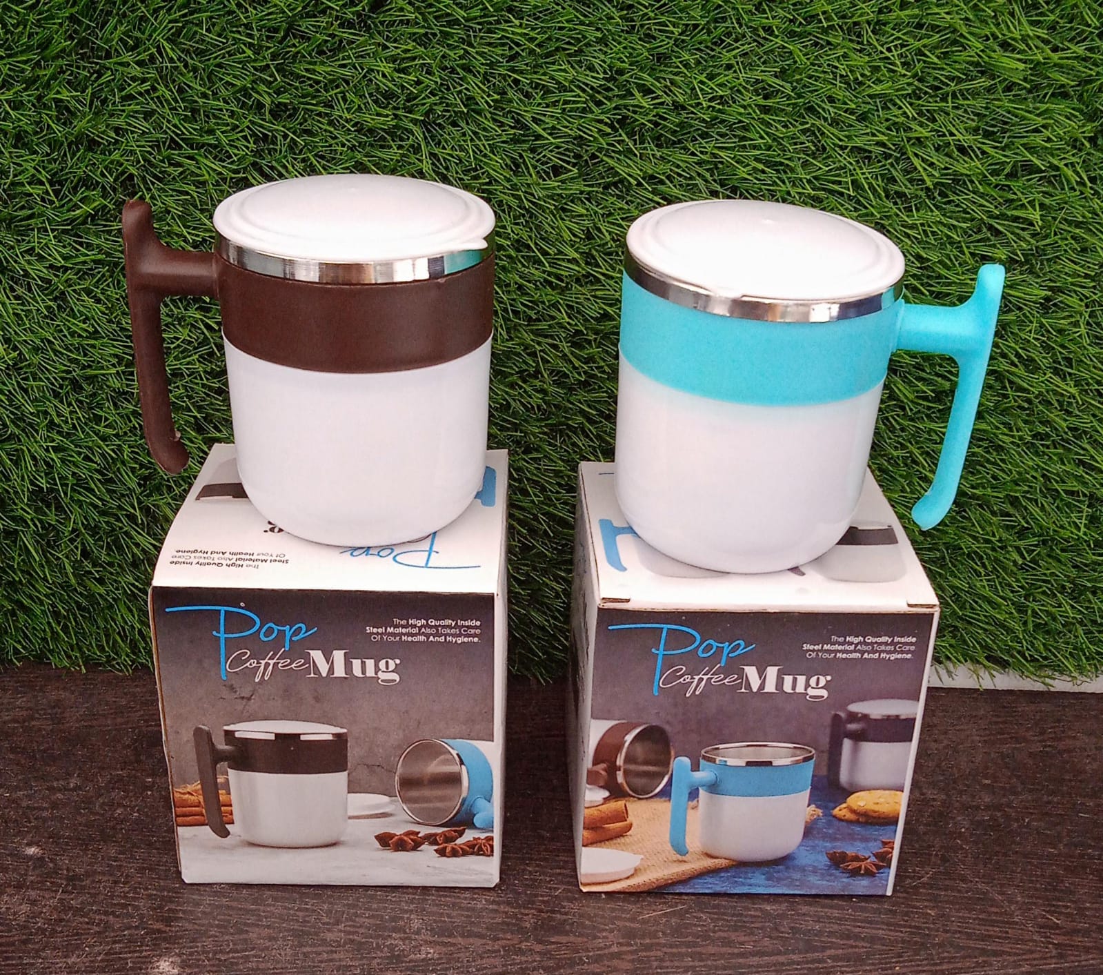 Customize Stainless Steel Insulated Coffee/Tea Mug with Lid – Double Wall Hot Beverage Travel Cup, Milk Mug for Office & Home Use (1 Pc)