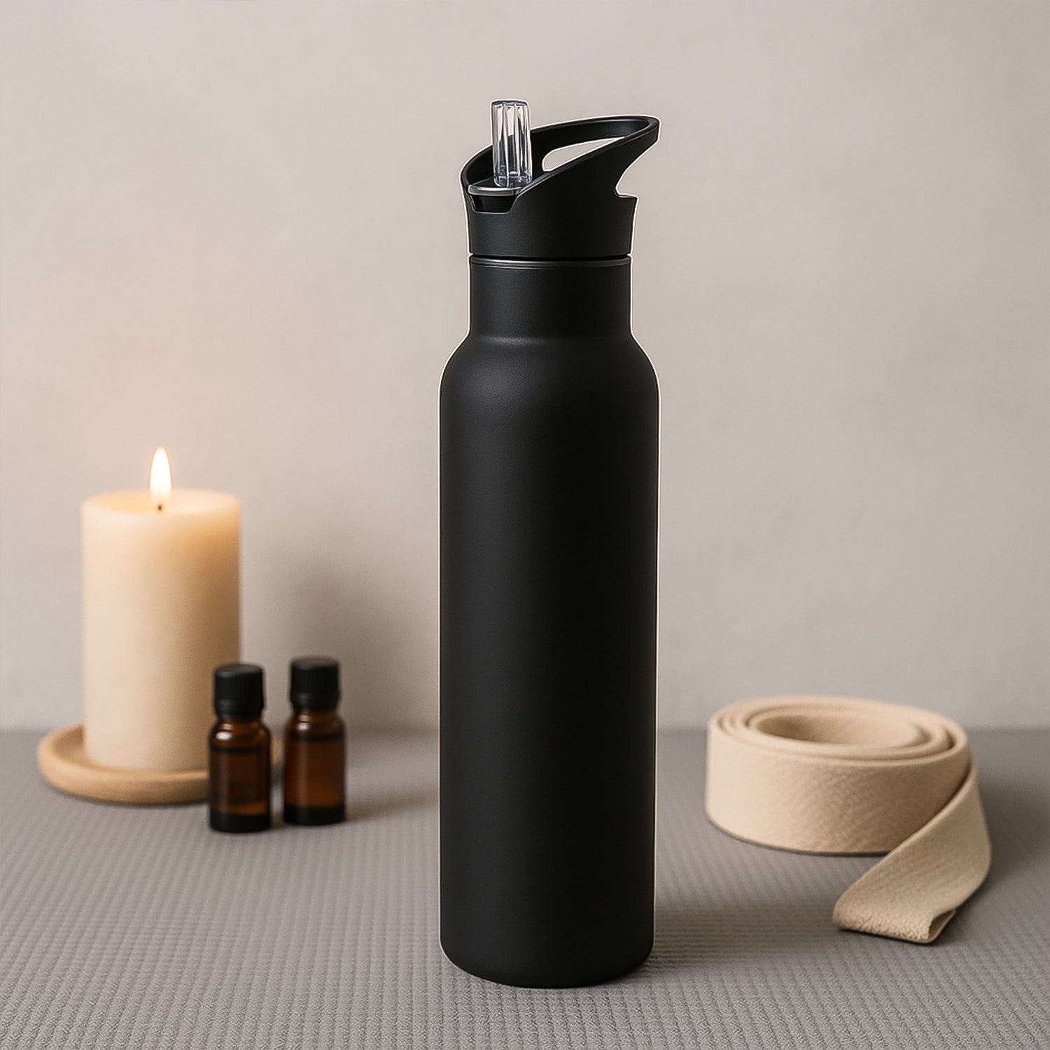 HydroFlow Pro 900ML Matte Black Leak-Proof Sports Hydration Bottle