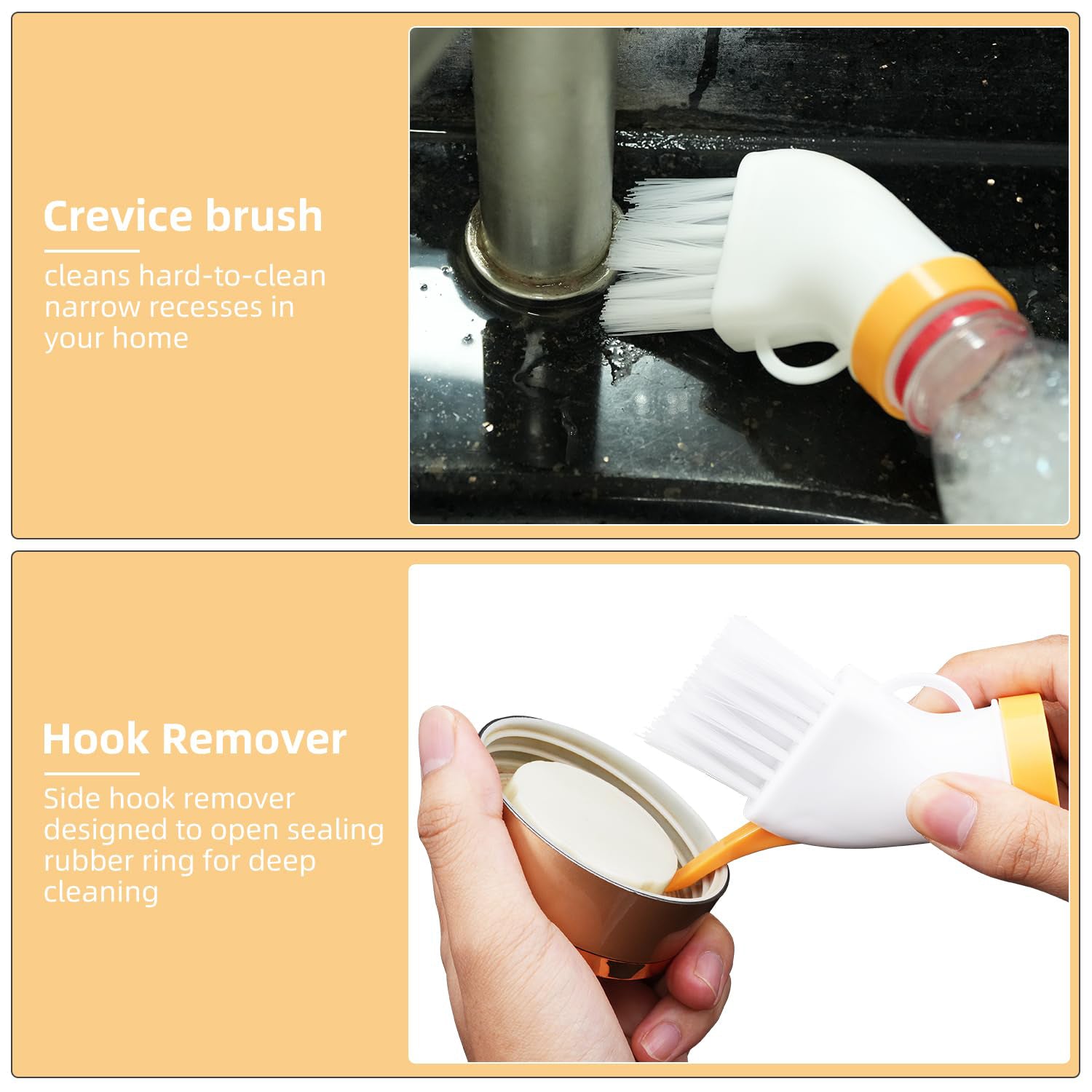 Smart Bottle-Attachable Deep Cleaning Brush for Kitchen & Bath