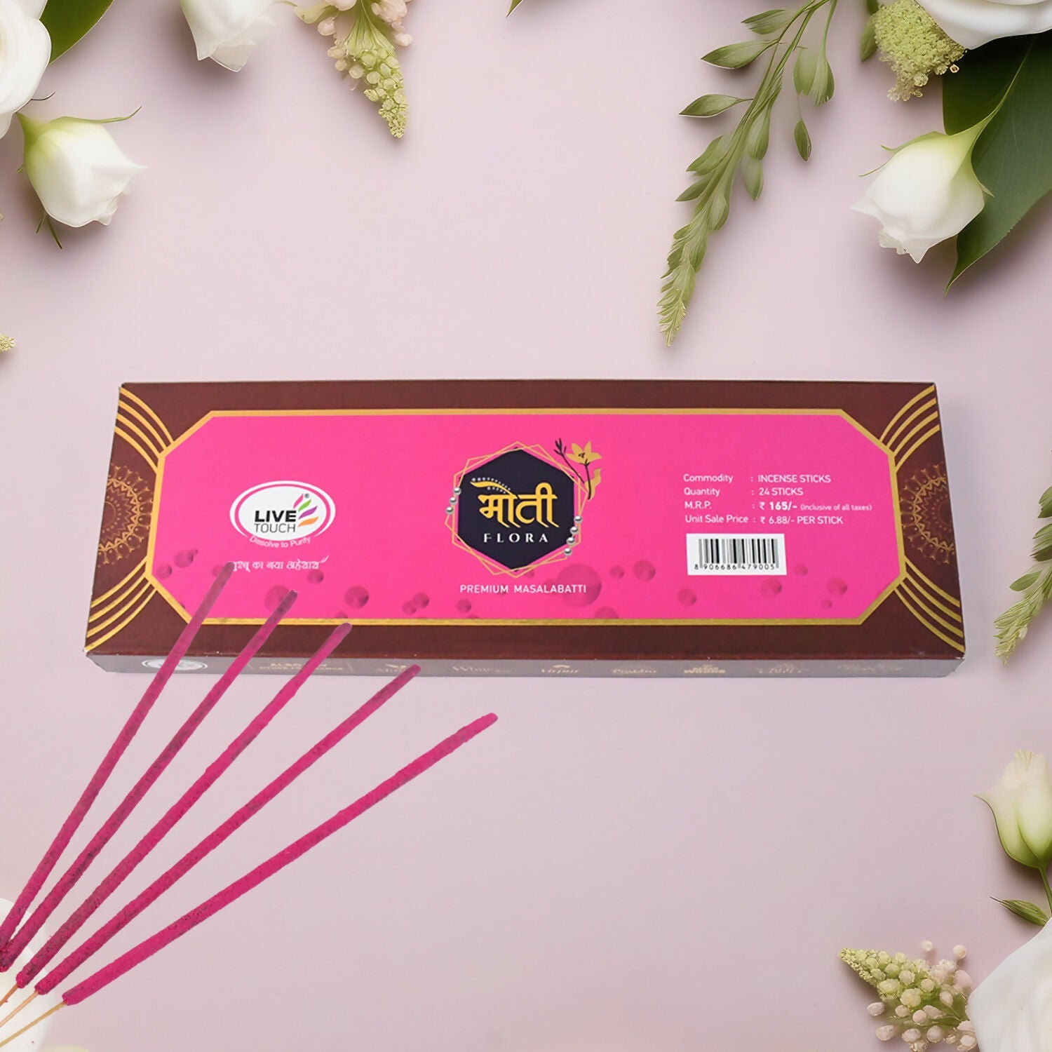 Moti Flora Premium Agarbatti (1Box / 24Sticks)