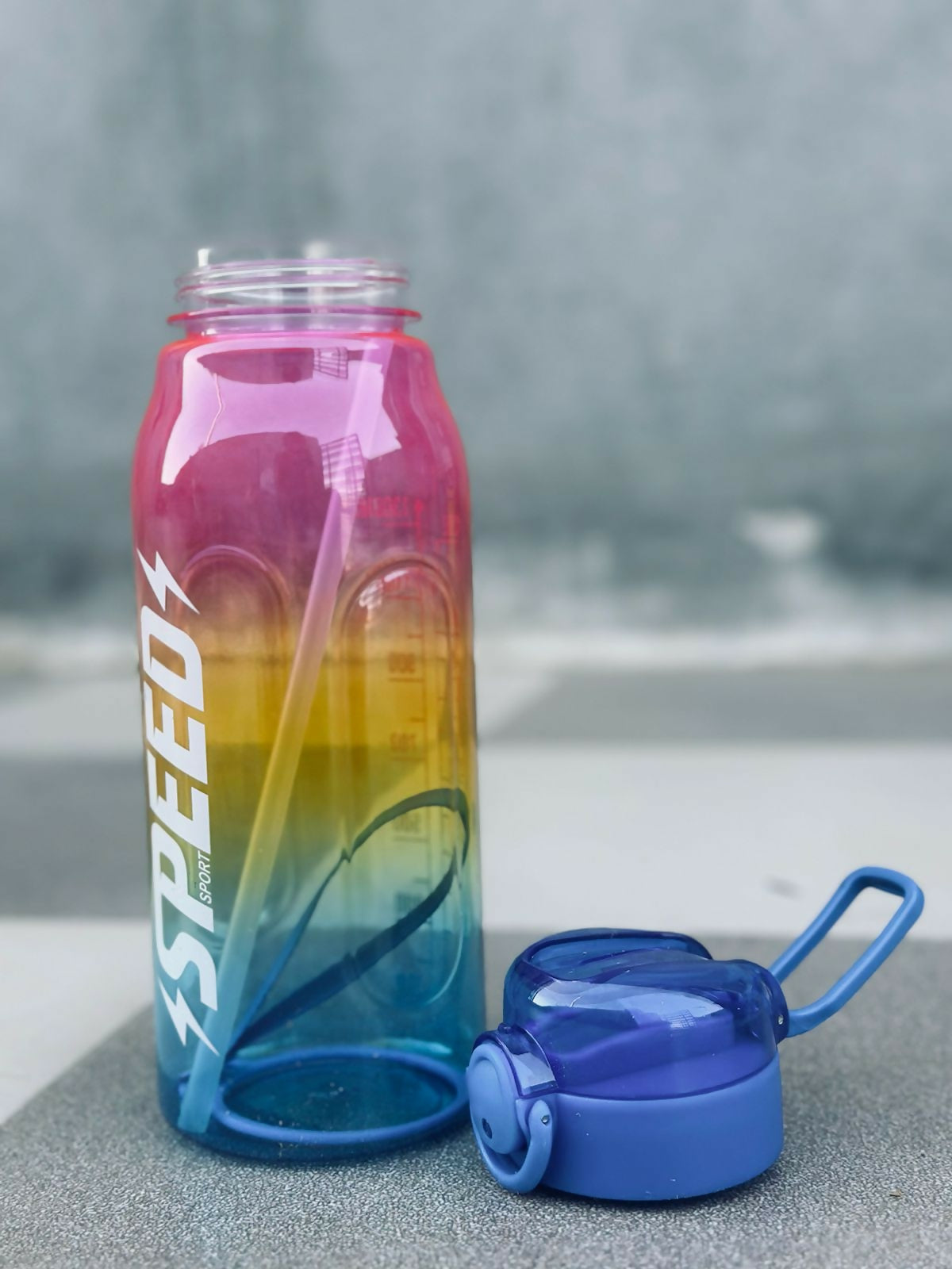 Motivational 1300 ML three shaded water bottle (PINK AND BLUE)