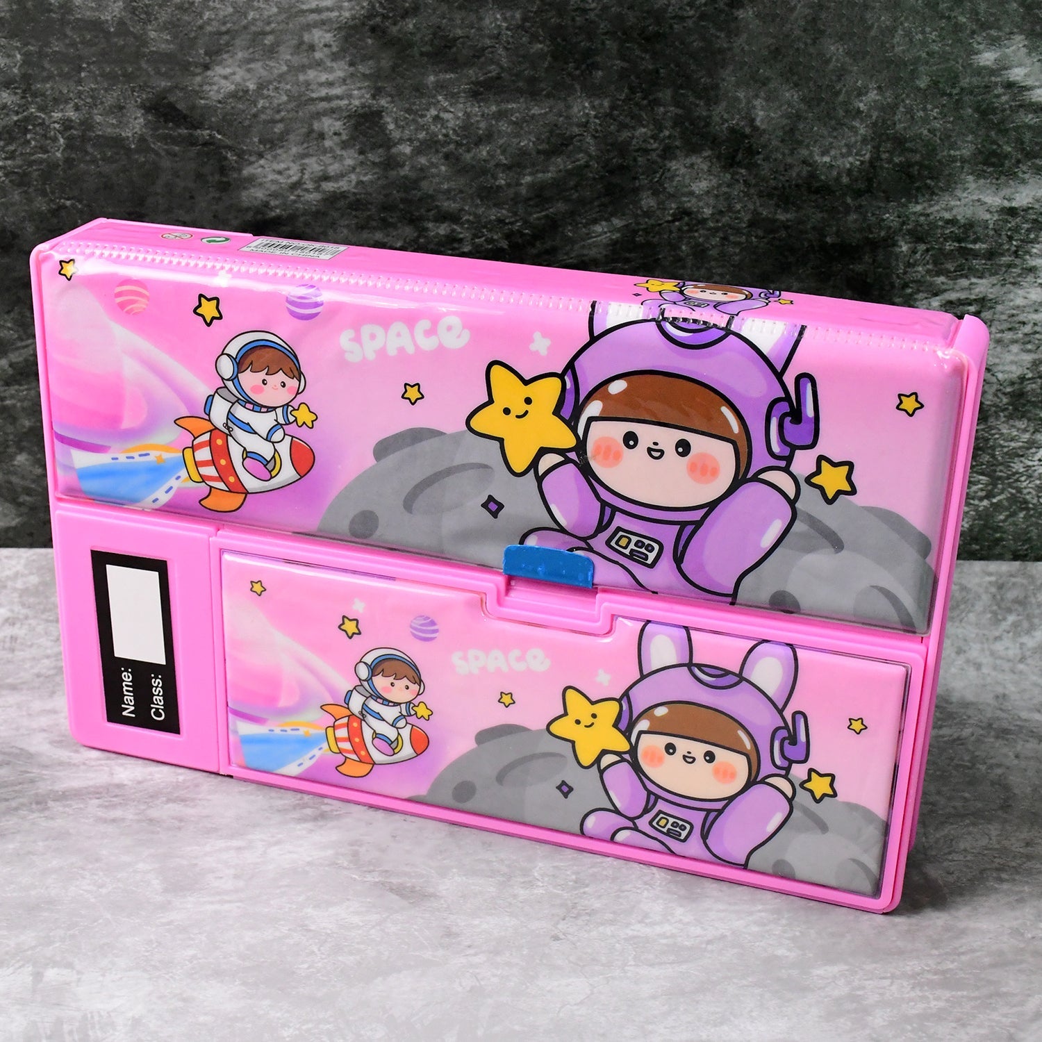 Interstellar Explorer Space Theme Pencil Box with Integrated Calculator & Organizer