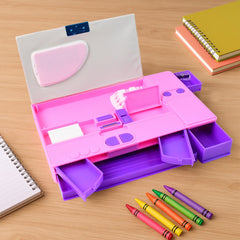 Interstellar Explorer Space Theme Pencil Box with Integrated Calculator & Organizer