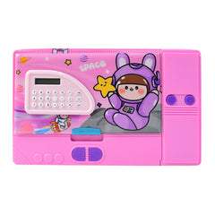 Interstellar Explorer Space Theme Pencil Box with Integrated Calculator & Organizer
