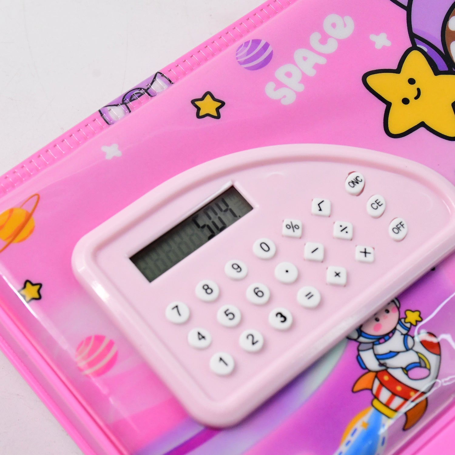 Interstellar Explorer Space Theme Pencil Box with Integrated Calculator & Organizer