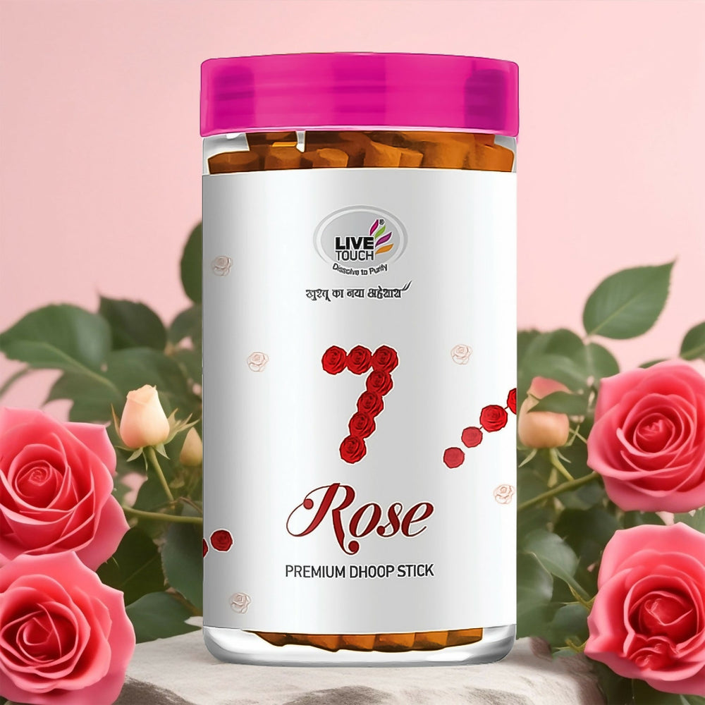 Premium 7 Rose Dhoop Sticks (Jar Pack / 100grams)