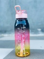 Motivational 1300 ML three shaded water bottle (BLACK AND YELLOW)