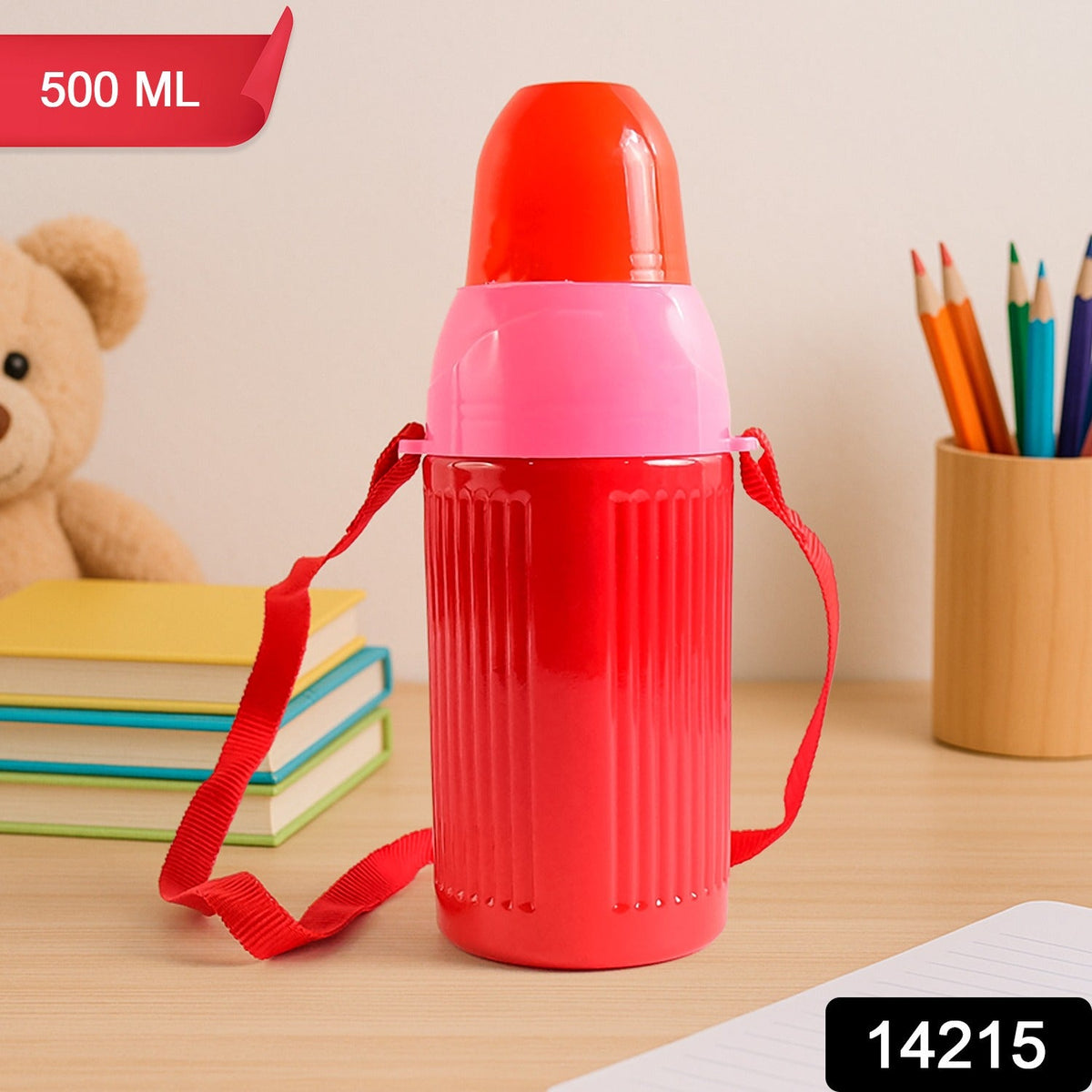 500ML Kids Insulated Plastic Water Bottle (1 Pc)