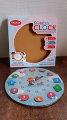 Aditi Wooden Educational Learning Clock Toy with Movable Hands (1 Pc)