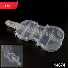 Elegant Violin-Shaped Clear Multi-Compartment Storage & Organizer Box