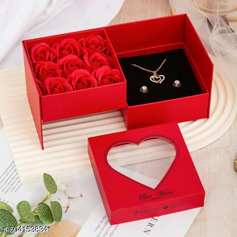 Forever Love Gift Box – Jewelry & Rose Set