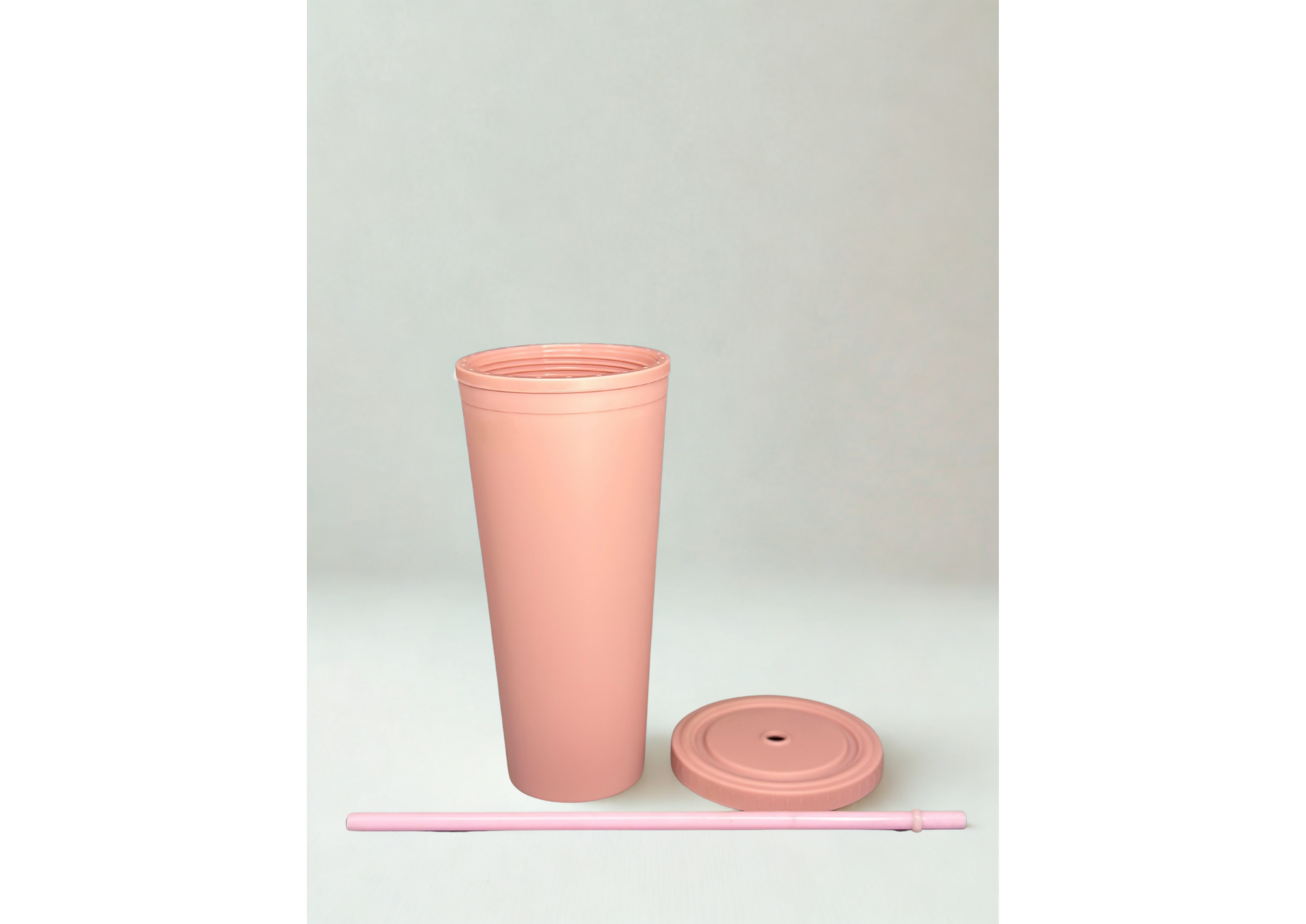 BlushSip – Matte Pink Tumbler with Straw Simple Modern Insulated Tumbler Cup with Straw Lid and Flip Lid | Reusable Water Bottle for Cold Brew Tea Iced Coffee Travel Mug | Classic Collection