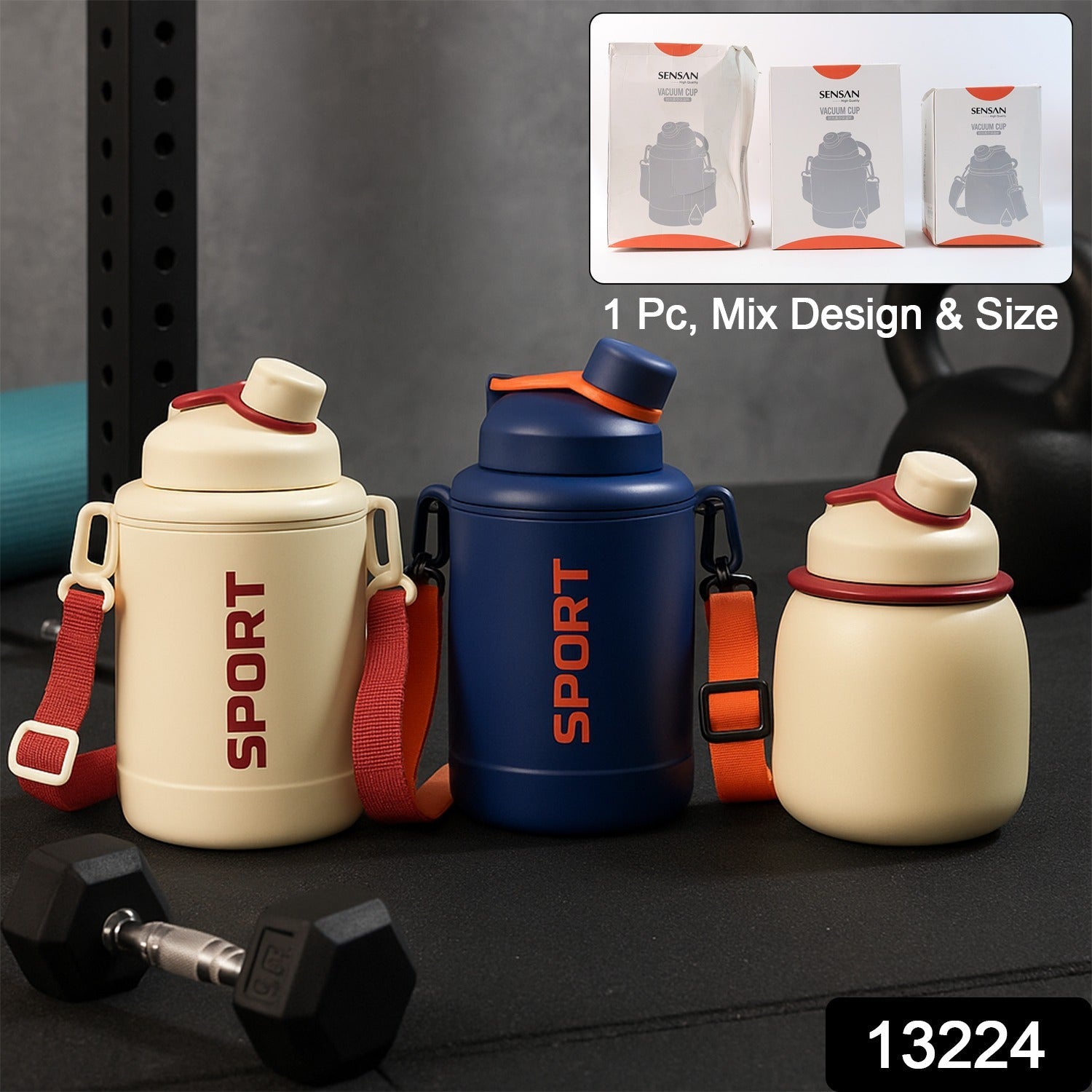 Adventure Ready: Premium Insulated Sports Water Bottle with Shoulder Strap - Hot & Cold Hydration