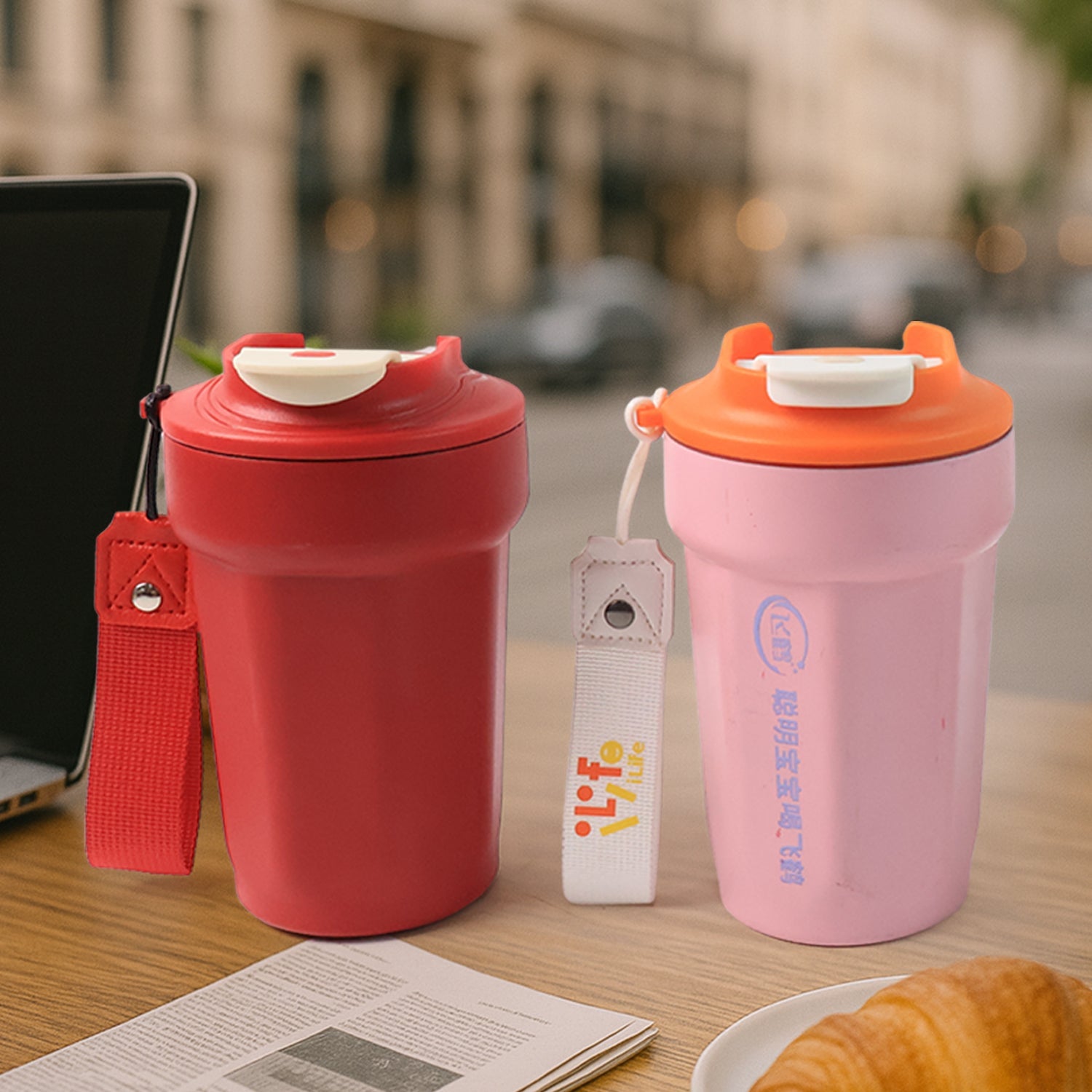 Elite 450ml Stainless Steel Insulated Travel Mug – Leak-Proof Flip Lid for Hot & Cold Drinks