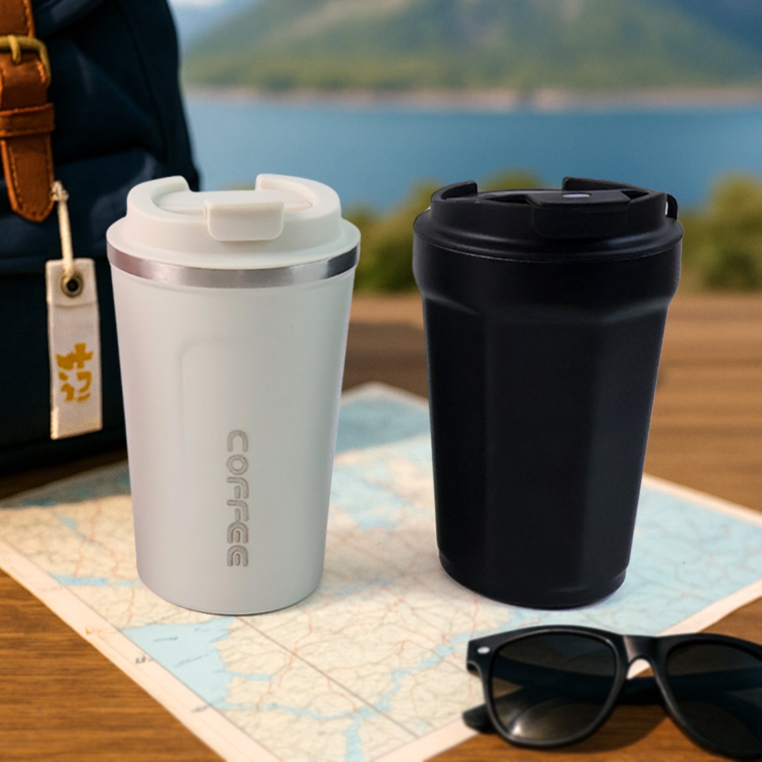 Elite 450ml Stainless Steel Insulated Travel Mug – Leak-Proof Flip Lid for Hot & Cold Drinks